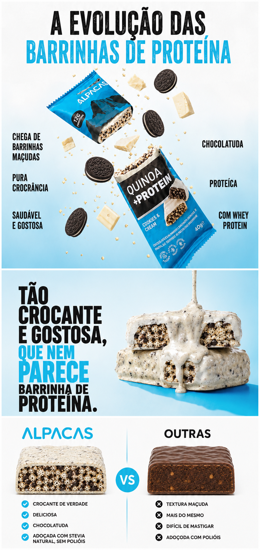 Barras de Proteína Cookies & Cream 40g