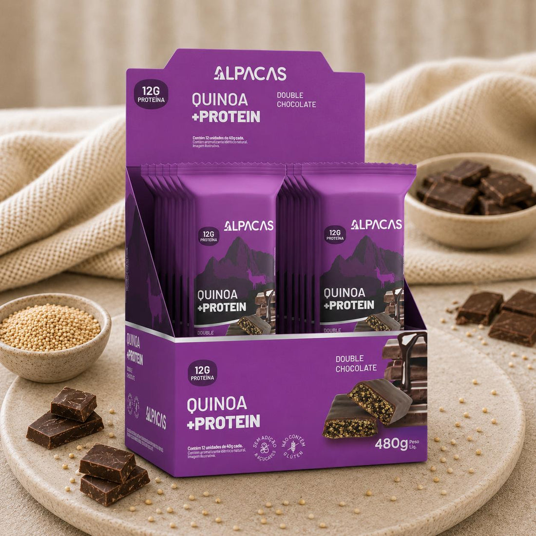 12 Barras de Proteína - Double Chocolate