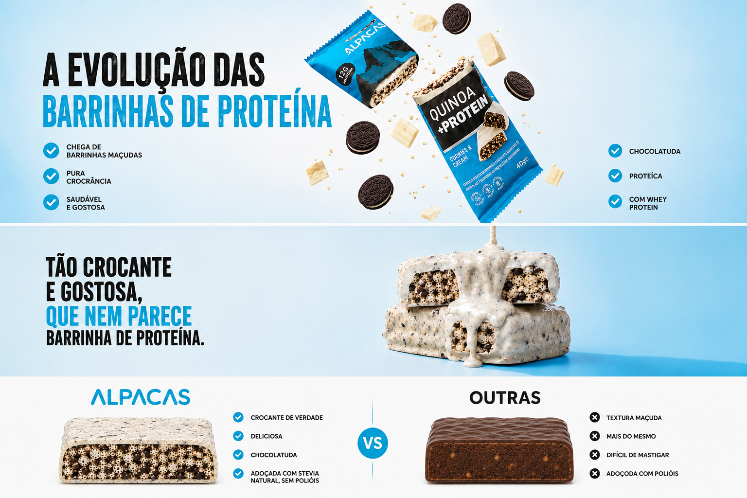 Barras de Proteína Cookies & Cream 40g